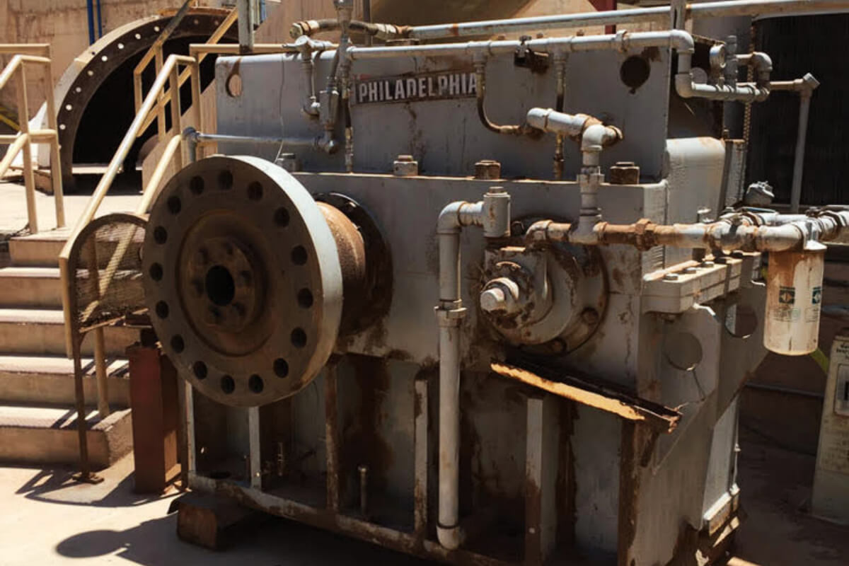 Gearbox from Pennsylvania’s Allegheny River pump station before repairs